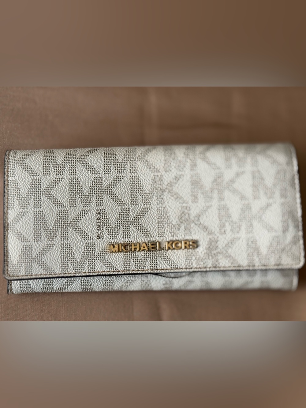 Michael Kors Signature Monogram Logo Wallet - Cream New w/o Tags